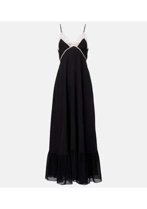 Chloe Lace-trimmed silk chiffon maxi dress