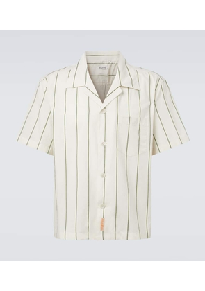 Bode Celery striped cotton bowling shirt