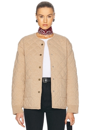 Guest In Residence Quilted Liner Cashmere Jacket in Dune - Beige. Size L (also in ).