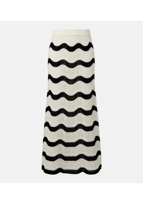 La DoubleJ Chevron cotton crochet midi skirt