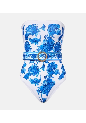 Alexandra Miro Whitney belted printed swimsuit