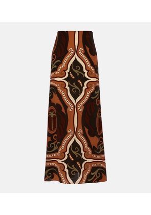 Johanna Ortiz Printed silk maxi skirt