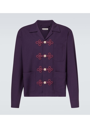 Bode Astor embroidered wool shirt