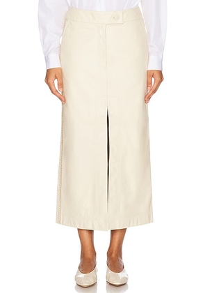 Johanna Ortiz La Quilla Ankle Skirt in Ecru - Cream. Size 0 (also in 8).