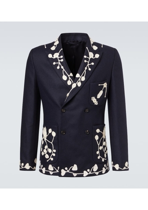 Bode Snowdrop embroidered wool-blend blazer