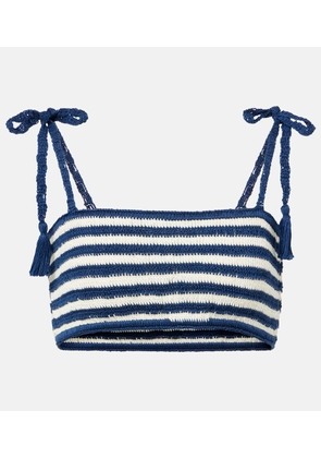 Anna Kosturova Coastal striped crochet cotton crop top
