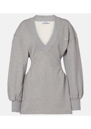 The Attico Peplum cotton fleece minidress