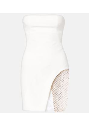 The Attico Embellished strapless cady minidress