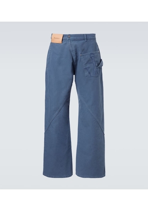 JW Anderson Twisted cotton canvas wide-leg pants