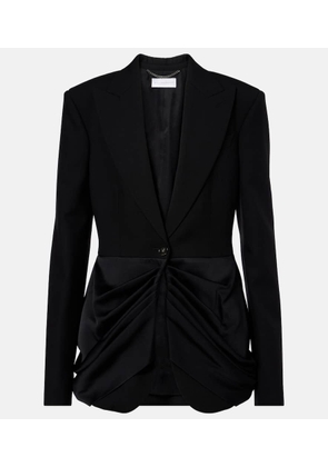 Stella McCartney Draped satin-trimmed wool blazer