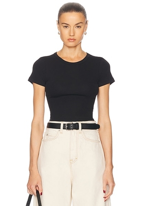 GRLFRND Baby Tee in Black - Black. Size L (also in XXS, XS, S, M, XL).