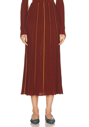 Gabriela Hearst Celeano Skirt in Burnt Sienna - Cognac. Size M (also in S, XS).