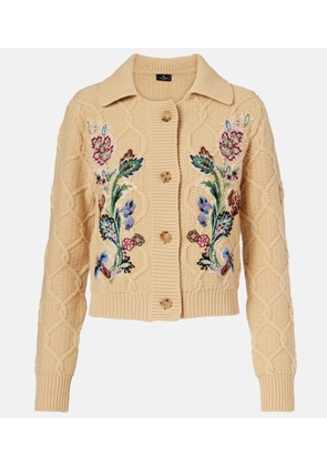 Etro Embroidered wool and cashmere cardigan