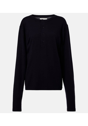 Extreme Cashmere NÂ°370 Herman cotton and cashmere Henley shirt