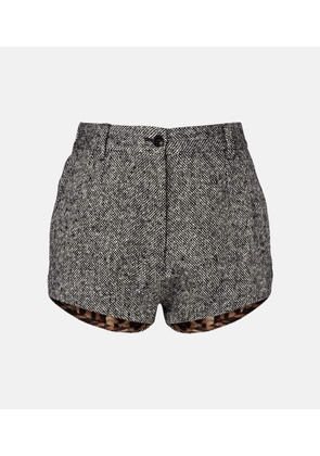 Dolce&Gabbana High-rise wool and cotton-blend shorts
