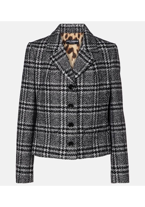Dolce&Gabbana Checked wool, silk, and llama-blend jacket
