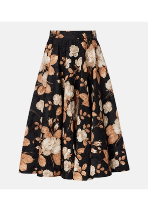 Dolce&Gabbana Cotton and silk-blend brocade midi skirt