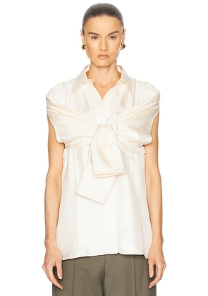 HEIRLOME Camille Shirt in Creme - Cream. Size L (also in M, S, XS).