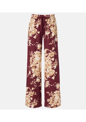 Dolce&Gabbana Floral silk-blend wide-leg pants