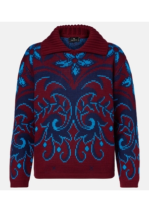 Etro Paisley wool jacquard polo sweater