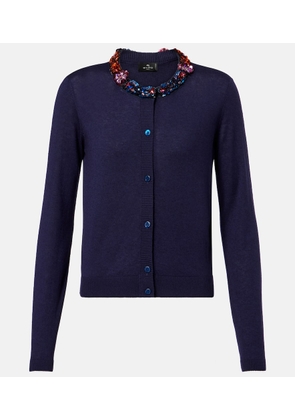 Etro Embellished silk and cashmere cardigan