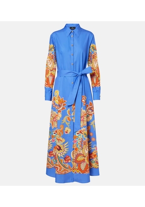 Etro Belted paisley cotton maxi dress