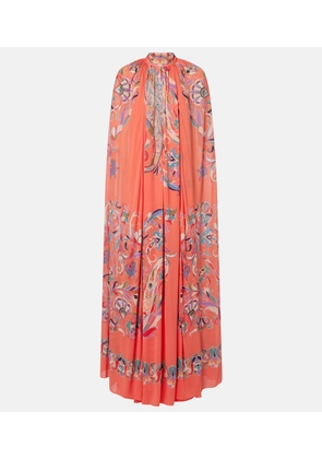 Etro Paisley caped gown
