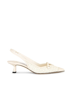 Jimmy Choo Amita 45 Sandal in LATTE - Ivory. Size 38 (also in 39.5, 41).