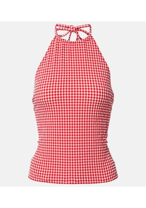 Hunza G Gingham seersucker top