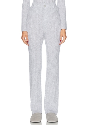 Guest In Residence Cable Cashmere Trouser in Stone - Grey. Size XL (also in ).