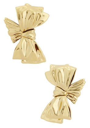 Jennifer Fisher Bow Earrings in Yellow Gold - Metallic Gold. Size all.