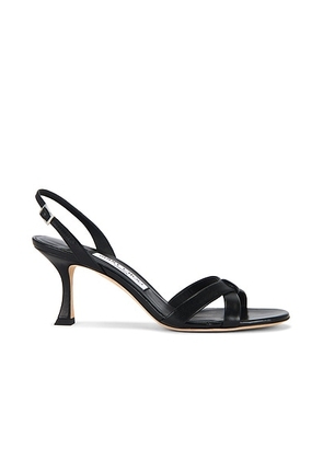 Jimmy Choo Elsy 70 Sandal in Black - Black. Size 36.5 (also in 37.5, 38, 39).