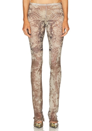 Jean Paul Gaultier Médaillon Trouser in Light Beige & Taupe - Olive,Cream. Size S (also in XS).