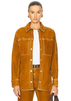 Ferragamo Shirt Jacket in Burnt Ocra - Rust. Size 44 (also in ).