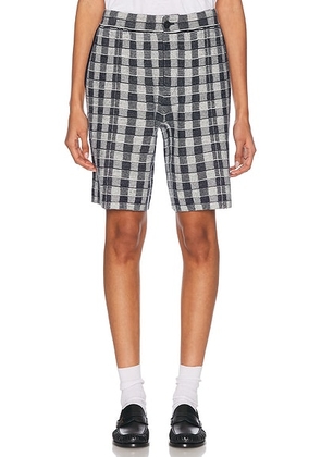 Guest In Residence Gingham Bermuda Short in Midnight Combo - Black. Size L (also in XS, S, M, XL).