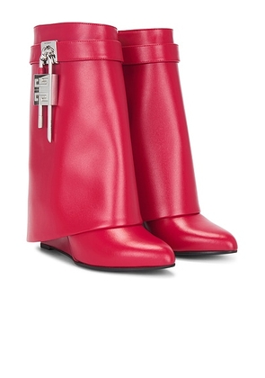 Givenchy Shark Lock Ankle Boot in Red - Red. Size 36 (also in 37, 40, 41).