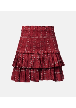 Marant Etoile Naomi ruffled printed cotton miniskirt