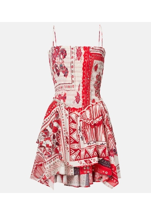 Marant Etoile Anka shirred printed cotton minidress