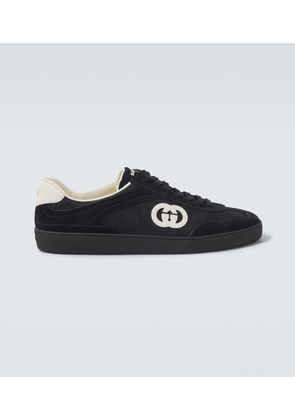 Gucci G75 suede and canvas sneakers