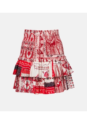 Marant Etoile Naomi shirred printed cotton miniskirt