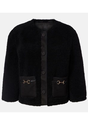 Gucci Horsebit cropped shearling jacket