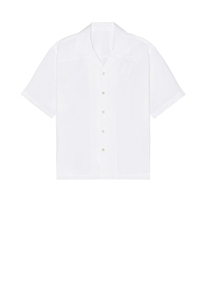 Helmut Lang Boxy Short Sleeve Shirt in White - White. Size L (also in S, M).
