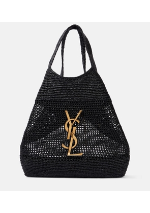 Saint Laurent Icare Cassandre Maxi crochet raffia tote bag