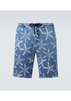 Vilebrequin Printed denim Bermuda shorts