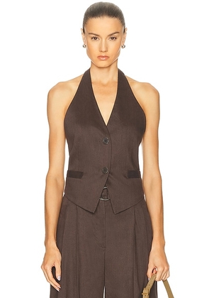 Helmut Lang Halter Vest in Espresso - Brown. Size 6 (also in 8).