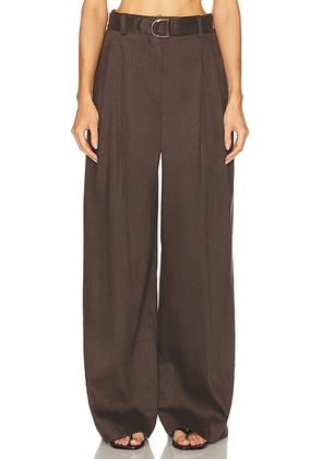 Helmut Lang Wide Leg Trouser in Espresso - Brown. Size 8 (also in 4).