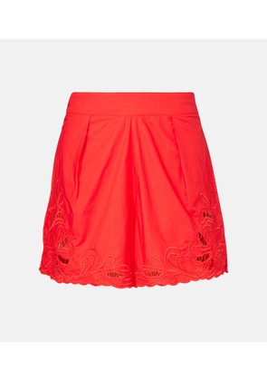 Juliet Dunn Embroidered cotton shorts
