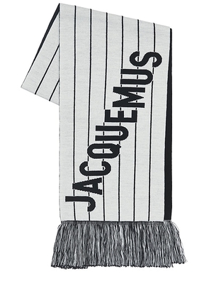 JACQUEMUS L'echarpe Liga Scarf in Black & White - Black. Size all.