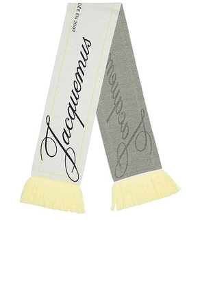 JACQUEMUS L'echarpe Liga Scarf in Pale Yellow & Off White - Yellow. Size all.