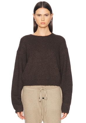 Fear of God ESSENTIALS Cropped Sweater in Brown - Brown. Size L (also in ).